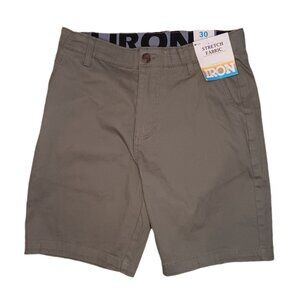 Iron Co. Mens Size 30 Shorts Bermuda Olive Stretch Fabric 9'' Inseam